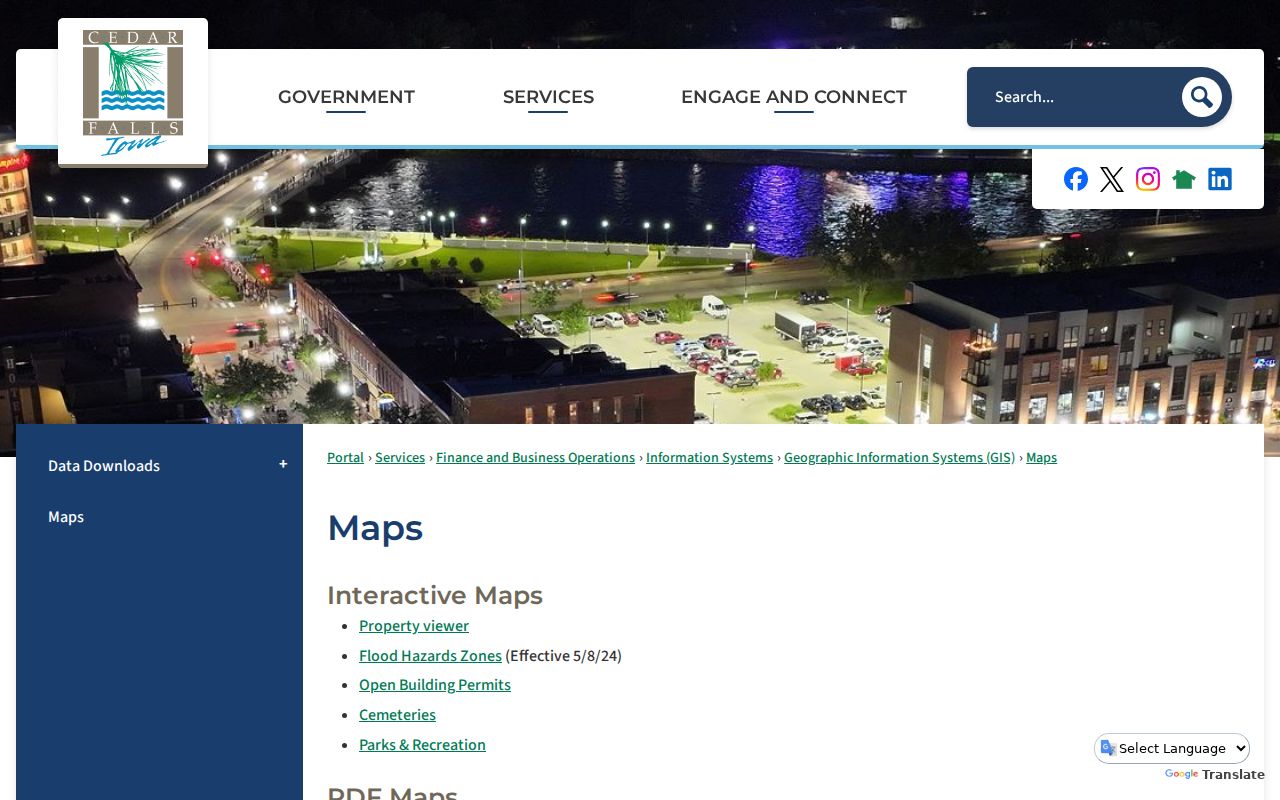 Cedar Falls official maps hub