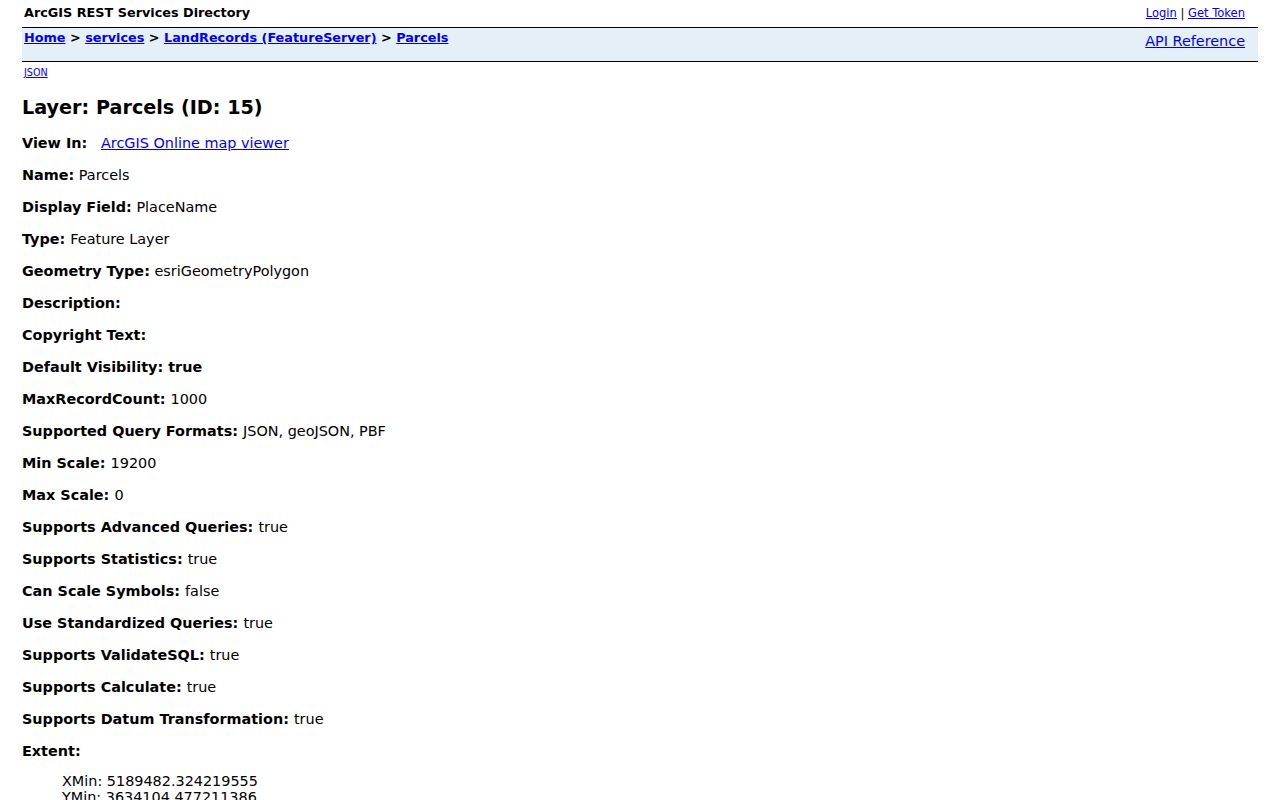 Cedar Falls parcel service fields for addresses, deed holders, values, and districts